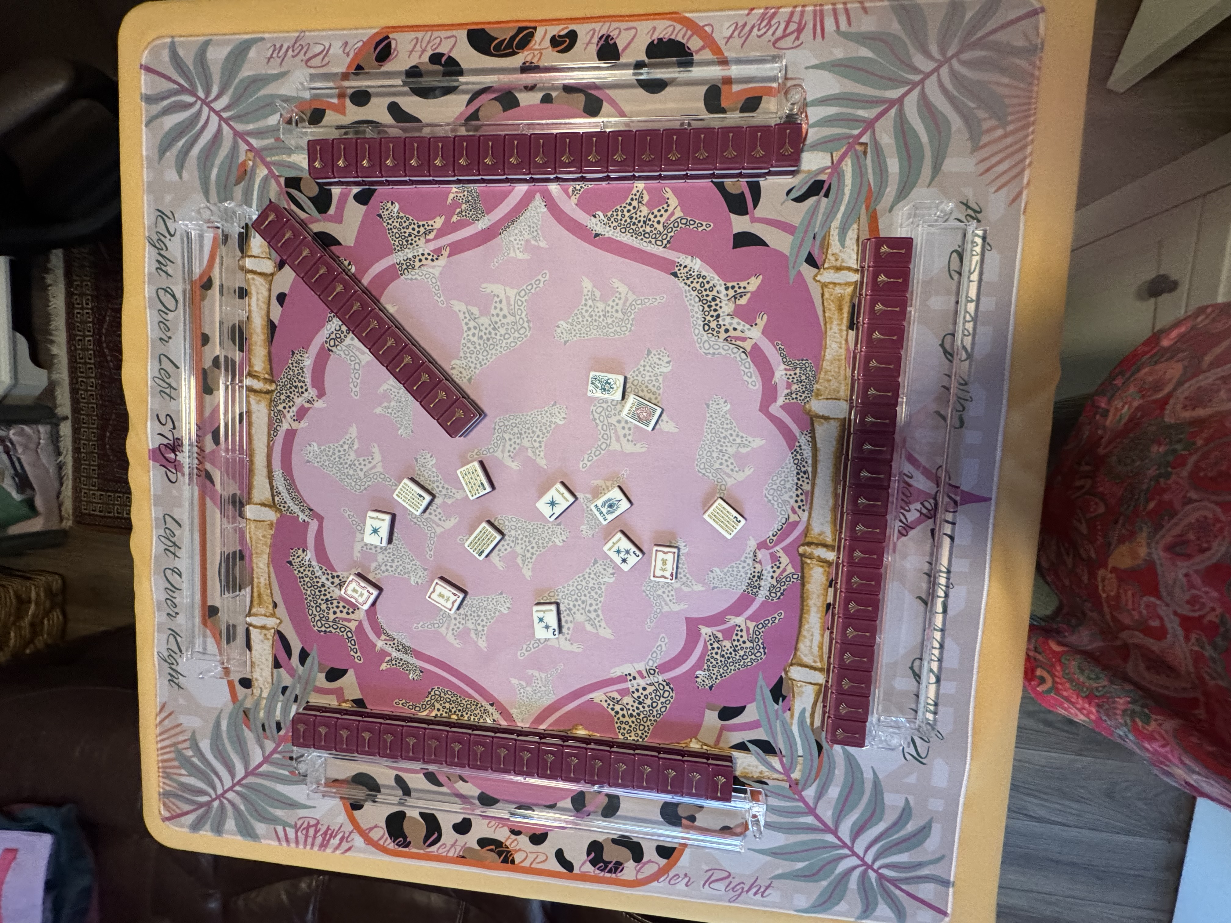Art Deco Mulberry tiles, In the Wild mat, Clear racks